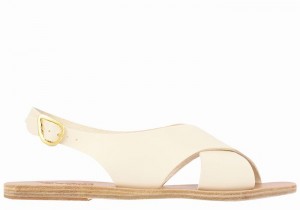 White Ancient Greek Sandals Maria Leather Women Casual Sandals | FEE1481JL