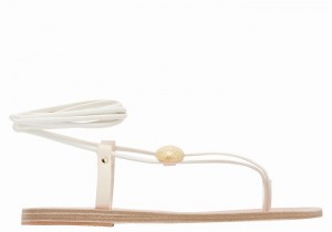 White Ancient Greek Sandals Persephone Women Gladiator Sandals | TCF9344WA