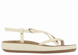 White Ancient Greek Sandals Semele Comfort Women Back-Strap Sandals | UZA8317WJ