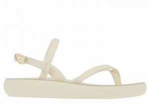 White Ancient Greek Sandals Tereza Comfort Women Back-Strap Sandals | RHF4339JH