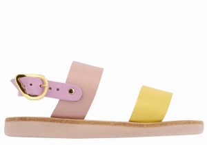 Yellow Pink Purple Ancient Greek Sandals Little Clio Soft Kids' Casual Sandals | NHF798UD