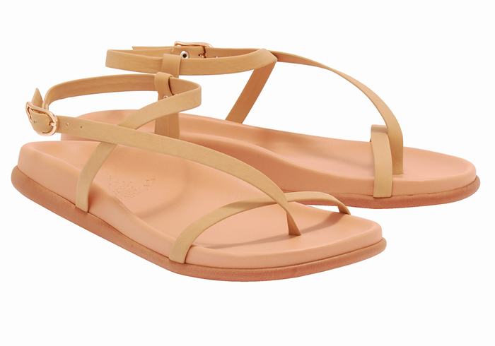 Beige Ancient Greek Sandals Aimilia Women Back-Strap Sandals | CXA1166KN