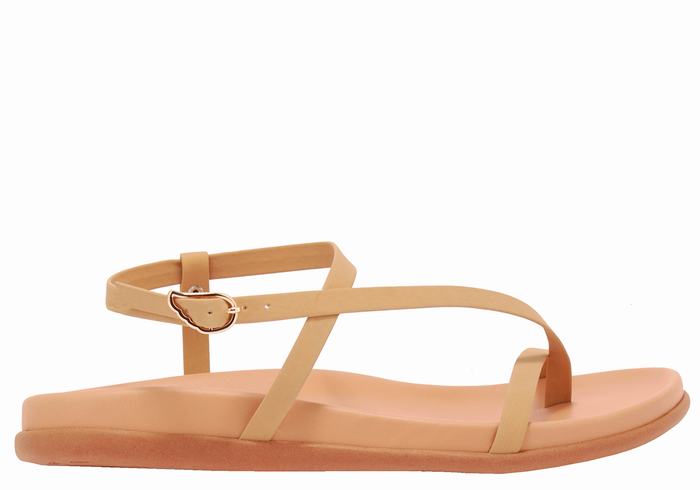 Beige Ancient Greek Sandals Aimilia Women Back-Strap Sandals | CXA1166KN