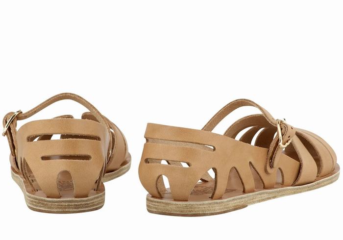 Beige Ancient Greek Sandals Apollonia Leather Women Fisherman Sandals | WGH9196NY