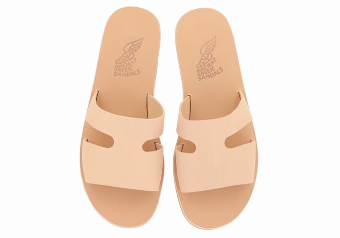 Beige Ancient Greek Sandals Apteros Men Slide Sandals | XFY217NB