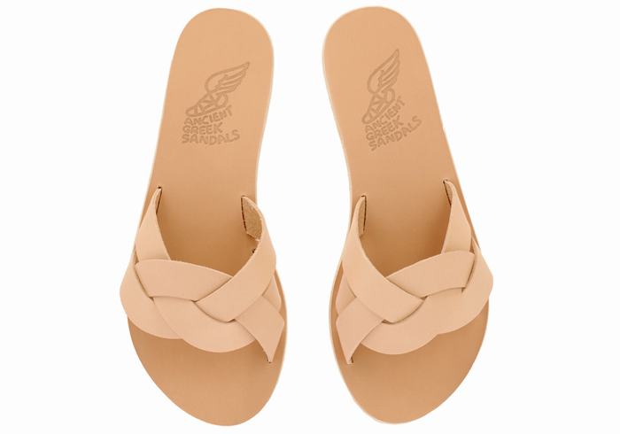 Beige Ancient Greek Sandals Arachne Women Slide Sandals | OGA3538JF