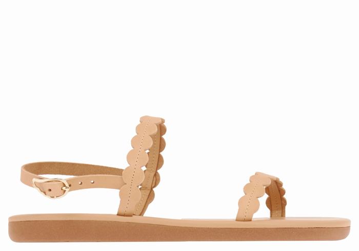 Beige Ancient Greek Sandals Aroula Women Back-Strap Sandals | KKC3356IN