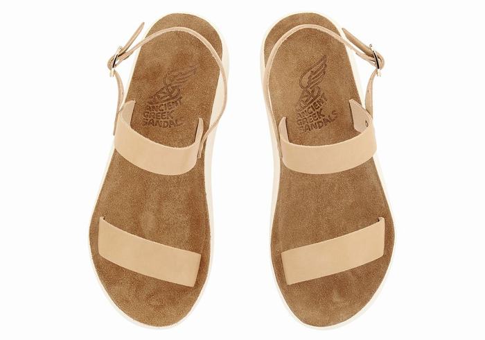 Beige Ancient Greek Sandals Clio Comfort Women Casual Sandals | TDO81GV