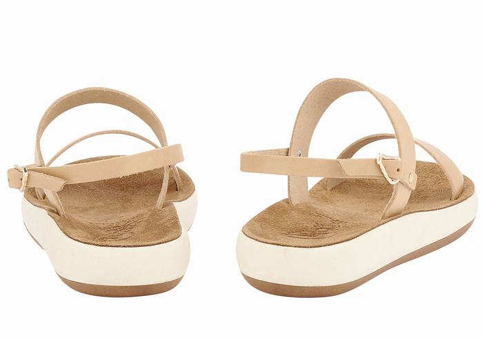 Beige Ancient Greek Sandals Clio Comfort Women Casual Sandals | TDO81GV