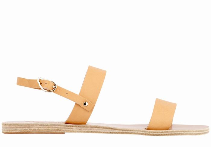 Beige Ancient Greek Sandals Clio Women Back-Strap Sandals | LDU4710ZX