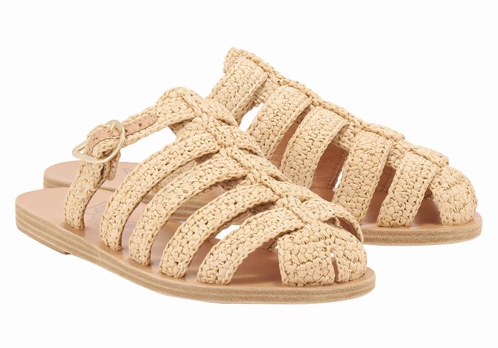 Beige Ancient Greek Sandals Cosmia Women Fisherman Sandals | PCK3081BD