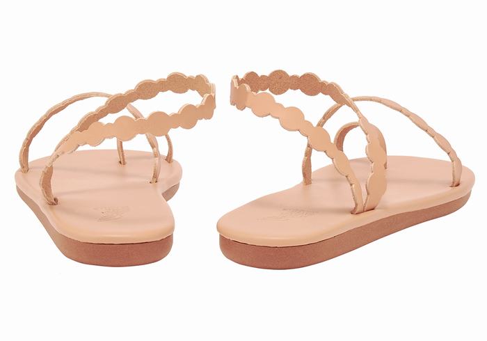 Beige Ancient Greek Sandals Cronos Women Toe-Post Sandals | MWE3696OX