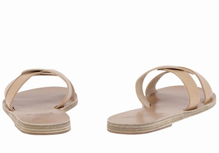 Beige Ancient Greek Sandals Desmos Women Slide Sandals | KWS6933AD