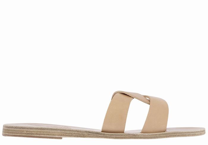 Beige Ancient Greek Sandals Desmos Women Slide Sandals | KWS6933AD