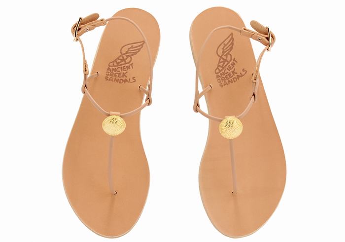 Beige Ancient Greek Sandals Dimitra Flip Flop Women Back-Strap Sandals | CRY9986SL