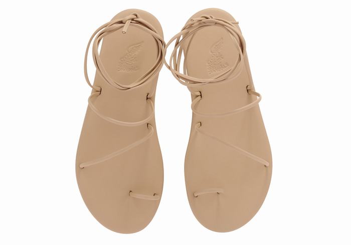 Beige Ancient Greek Sandals Du Women Toe-Post Sandals | GQL1298QB