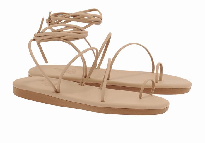 Beige Ancient Greek Sandals Du Women Toe-Post Sandals | GQL1298QB