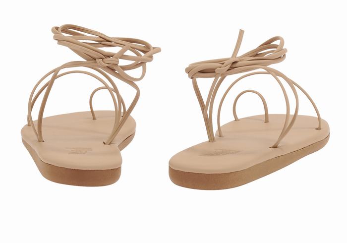 Beige Ancient Greek Sandals Du Women Toe-Post Sandals | GQL1298QB