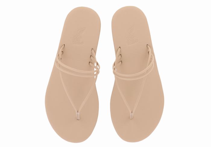 Beige Ancient Greek Sandals E Women Flip Flops | PHG3014CQ