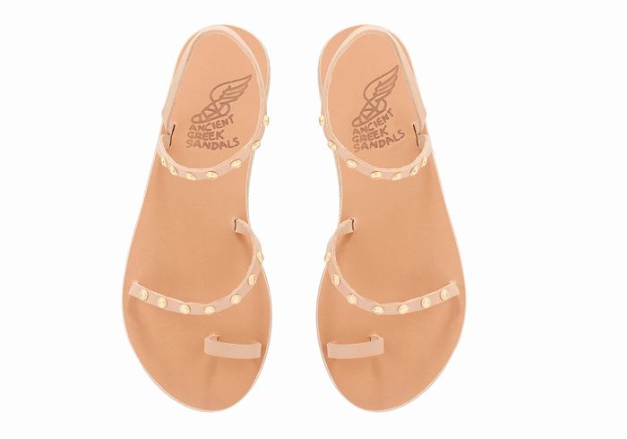 Beige Ancient Greek Sandals Eleftheria Bee Women Toe-Post Sandals | CIS8376WE