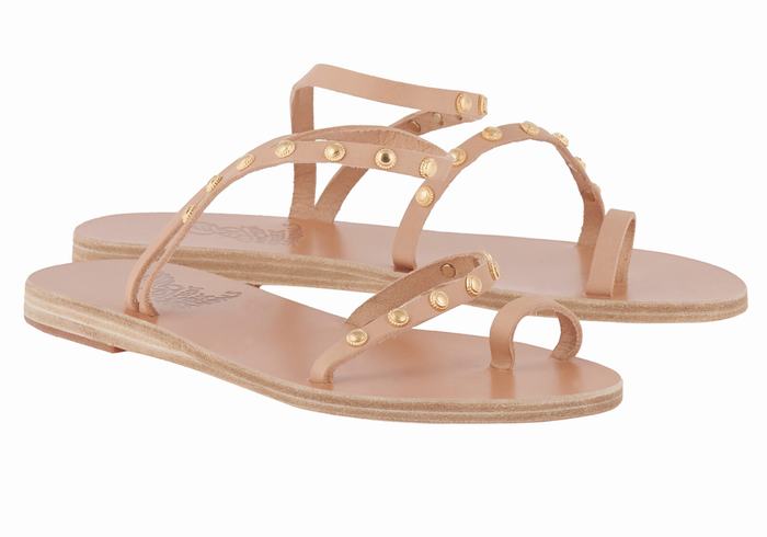 Beige Ancient Greek Sandals Eleftheria Bee Women Toe-Post Sandals | CIS8376WE