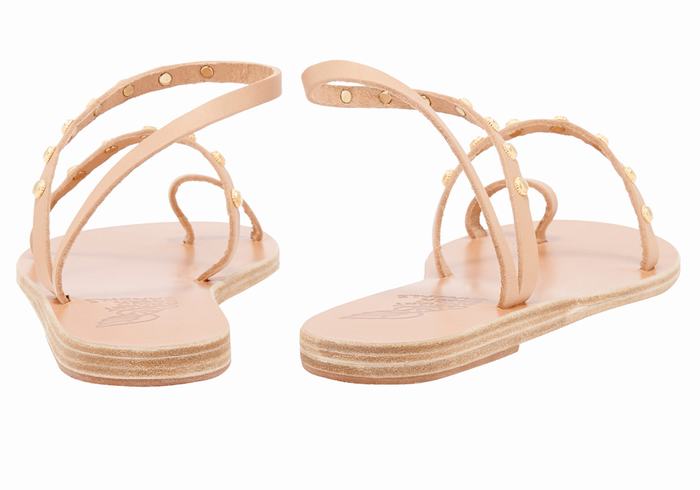 Beige Ancient Greek Sandals Eleftheria Bee Women Toe-Post Sandals | CIS8376WE