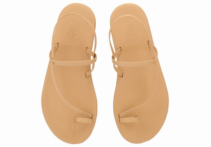 Beige Ancient Greek Sandals Euterpe Women Toe-Post Sandals | FFR8698IR