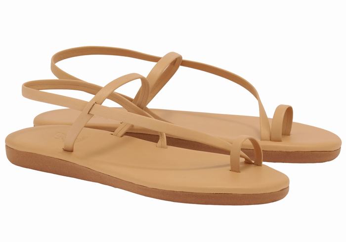 Beige Ancient Greek Sandals Euterpe Women Toe-Post Sandals | FFR8698IR