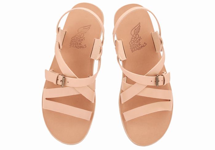 Beige Ancient Greek Sandals Hercules Leather Men Casual Sandals | BLJ3567NN