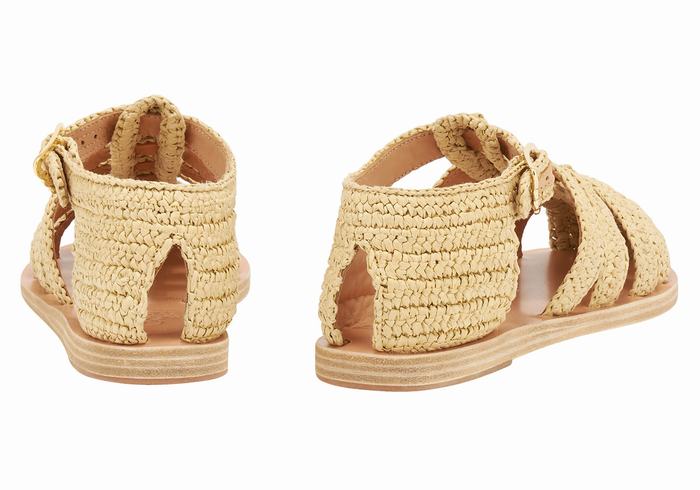 Beige Ancient Greek Sandals Homeria Women Fisherman Sandals | YWD884ZA