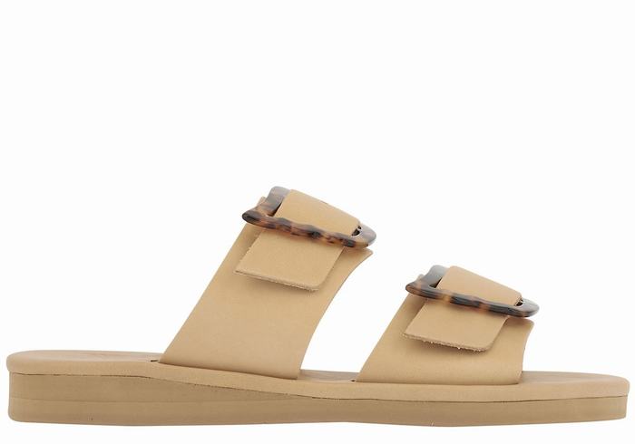 Beige Ancient Greek Sandals Iaso Women Slide Sandals | CSJ896LL