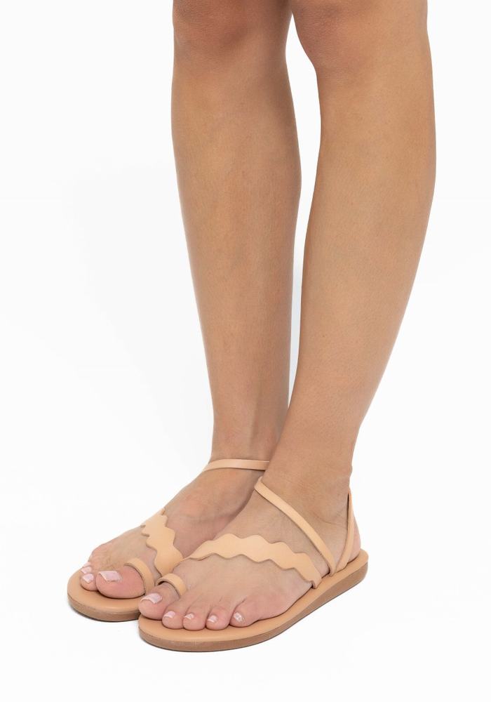 Beige Ancient Greek Sandals Koralia Women Toe-Post Sandals | QPT1451VJ