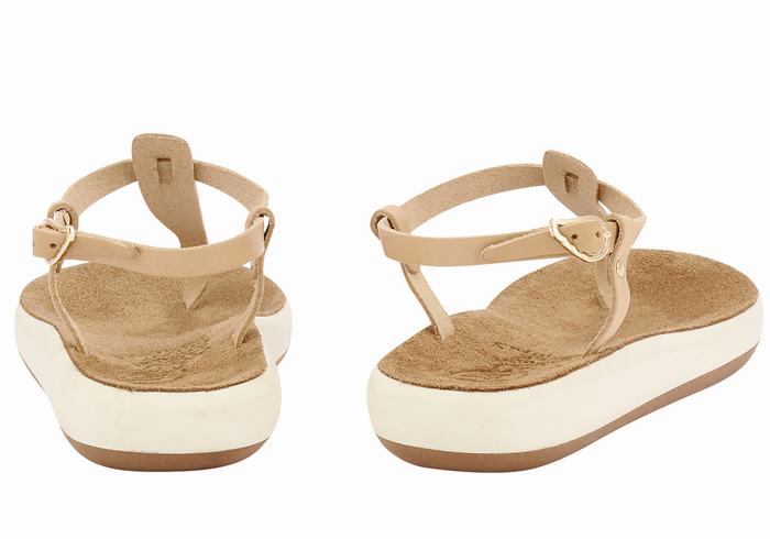 Beige Ancient Greek Sandals Lito Comfort Women Back-Strap Sandals | OKZ7410RP