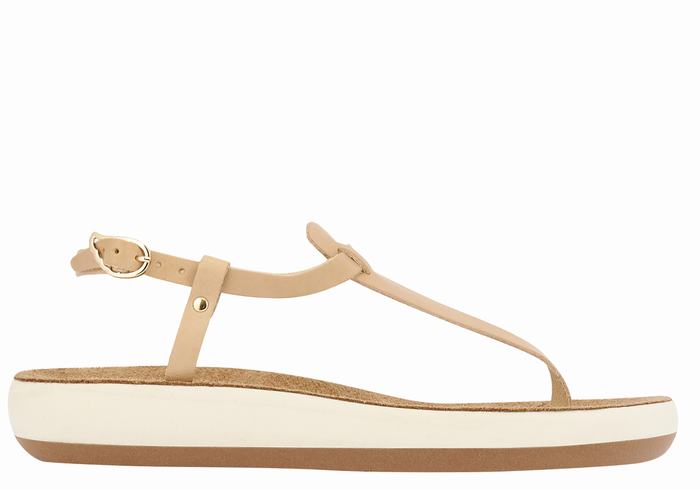 Beige Ancient Greek Sandals Lito Comfort Women Back-Strap Sandals | OKZ7410RP