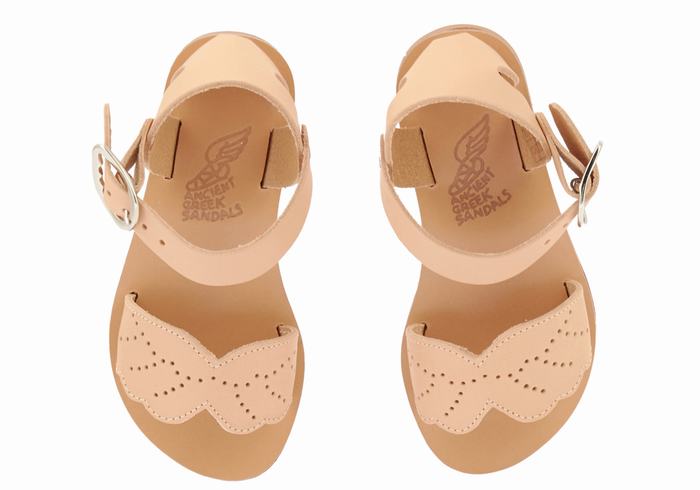 Beige Ancient Greek Sandals Little Andromeda Soft Kids' Casual Sandals | YVG2419RI