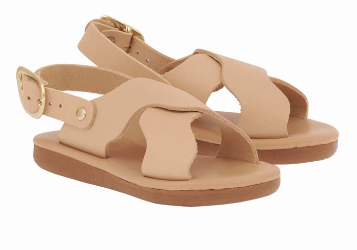 Beige Ancient Greek Sandals Little Atokos Soft Kids' Casual Sandals | ZZL4916ZL