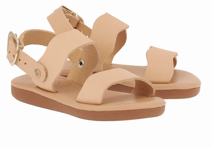 Beige Ancient Greek Sandals Little Calamos Soft Kids' Casual Sandals | WKG6627MG