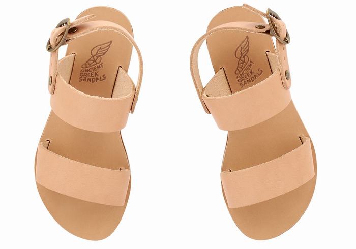 Beige Ancient Greek Sandals Little Clio Soft Kids' Casual Sandals | UYC707JL