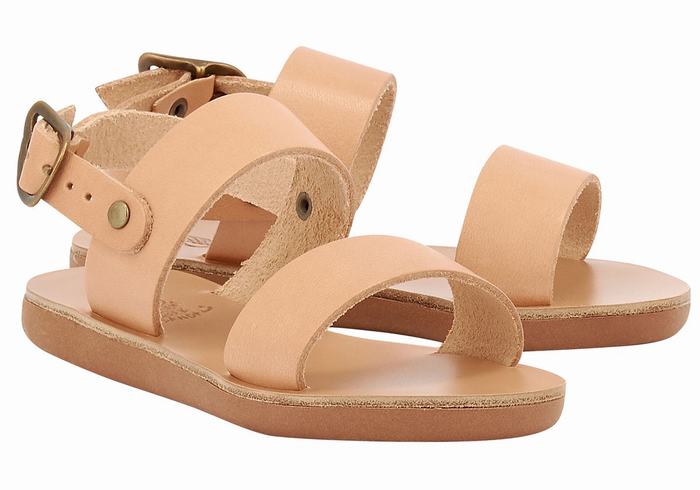 Beige Ancient Greek Sandals Little Clio Soft Kids' Casual Sandals | UYC707JL