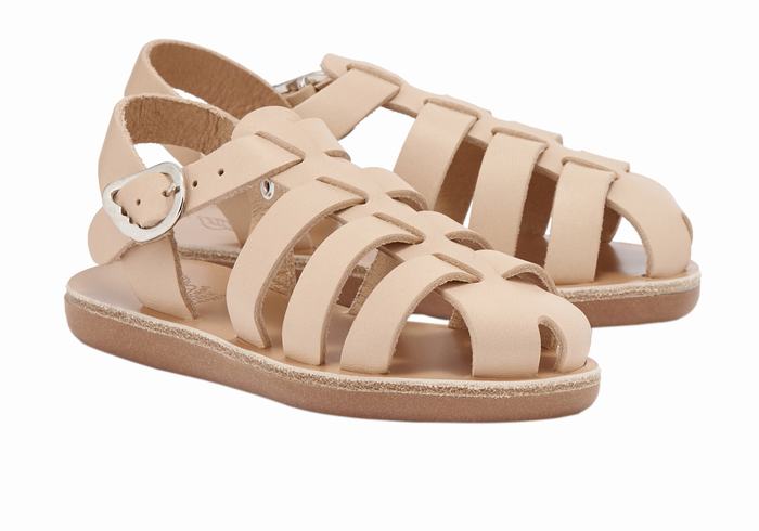 Beige Ancient Greek Sandals Little Ektoras Soft Kids' Fisherman Sandals | PIV306OJ