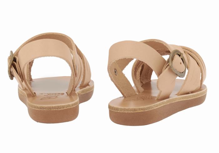 Beige Ancient Greek Sandals Little Electra Soft Kids' Flat Sandals | CZU3190JG