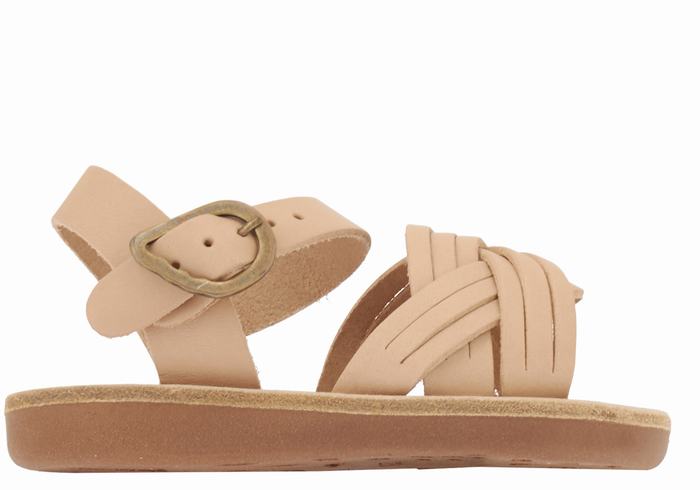 Beige Ancient Greek Sandals Little Electra Soft Kids\' Flat Sandals | CZU3190JG