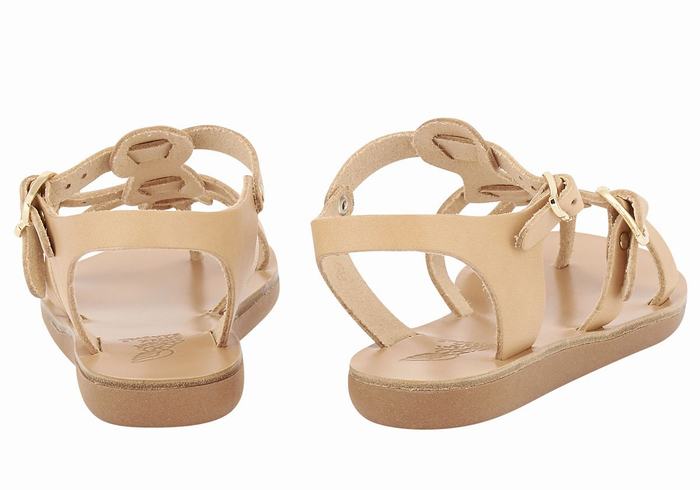 Beige Ancient Greek Sandals Little Grace Kelly Soft Kids' Flat Sandals | OLX9996FZ