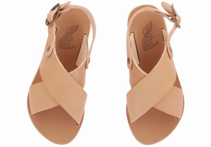 Beige Ancient Greek Sandals Little Maria Soft Kids' Casual Sandals | ZBV1924PX