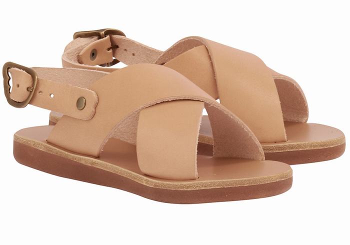 Beige Ancient Greek Sandals Little Maria Soft Kids' Casual Sandals | ZBV1924PX