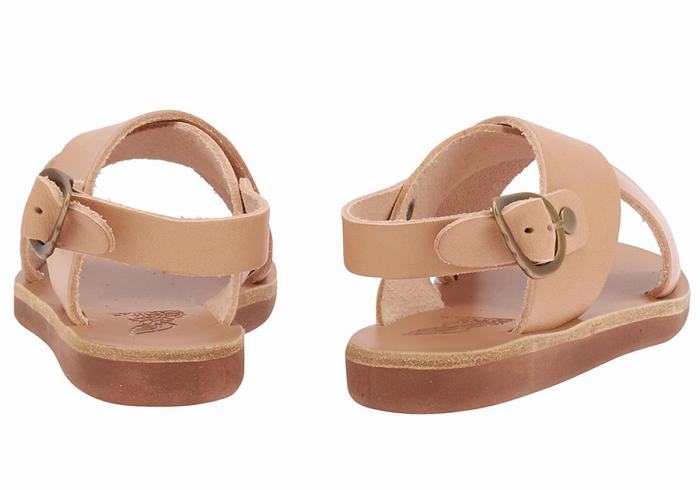 Beige Ancient Greek Sandals Little Maria Soft Kids' Casual Sandals | ZBV1924PX