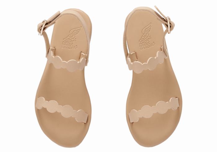 Beige Ancient Greek Sandals Little Orion Soft Kids' Flat Sandals | GRY2968UI