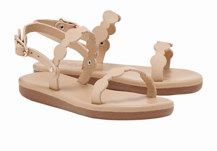 Beige Ancient Greek Sandals Little Orion Soft Kids' Flat Sandals | GRY2968UI