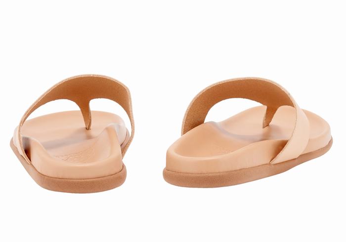 Beige Ancient Greek Sandals Mera Footbed Women Flip Flops | AHC2045GC