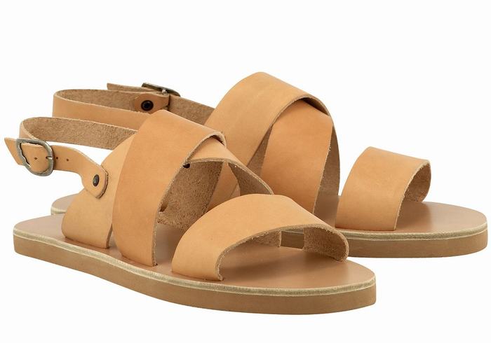 Beige Ancient Greek Sandals Miltos Men Casual Sandals | LRX5559HI